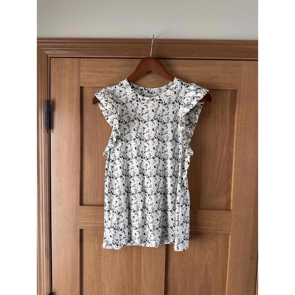 Nation LTD Paulette Ruffle Sleeve Tank Top in Cottage Floral Women’s size Small - Picture 2 of 13